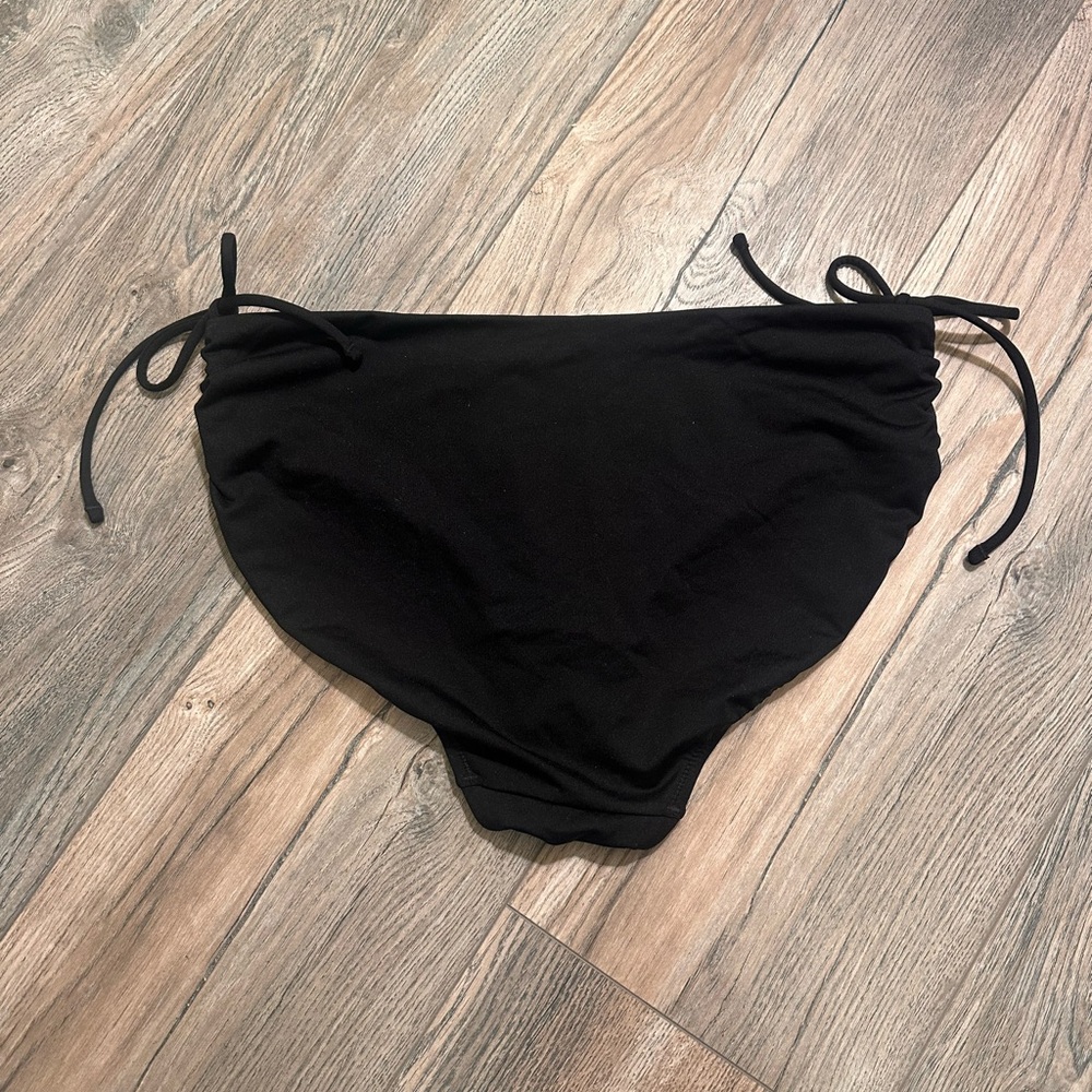 Athleta Black Tie-Side Ruched Bikini Bottoms Size Medium - Picture 3 of 3
